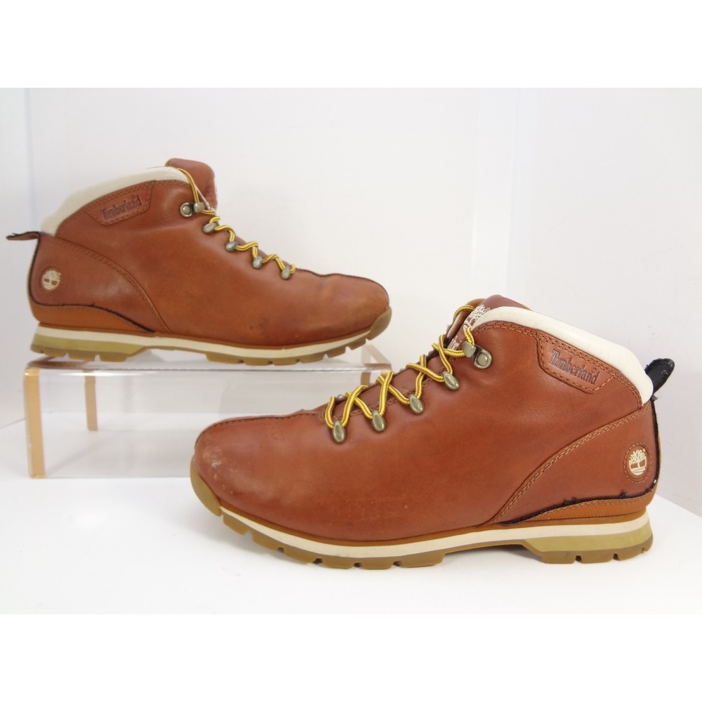 Timberland Splitrock Hiker Mens 10 Brown Leather Mid Top Hiking Boots Lug Soled - Picture 3 of 14